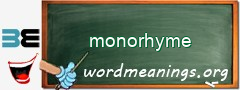 WordMeaning blackboard for monorhyme
